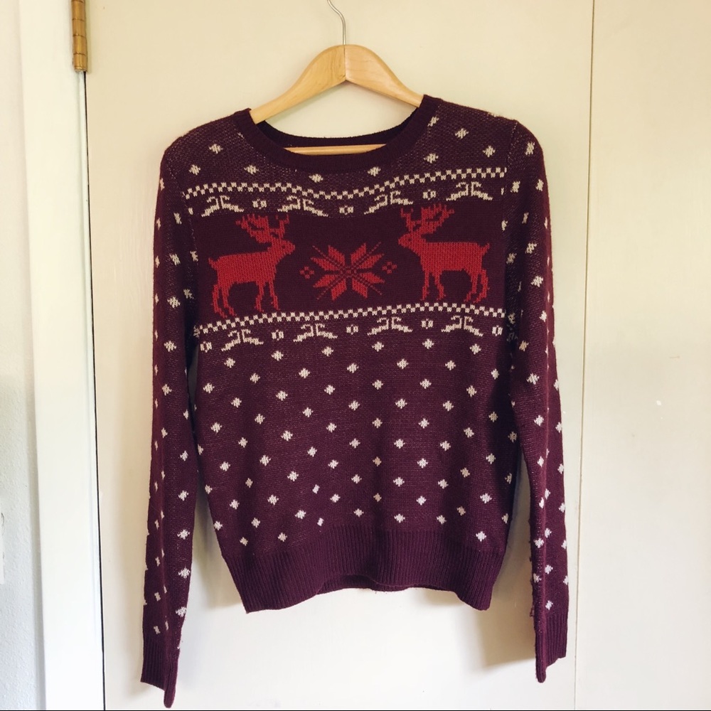 Burgundy Knit Sweater